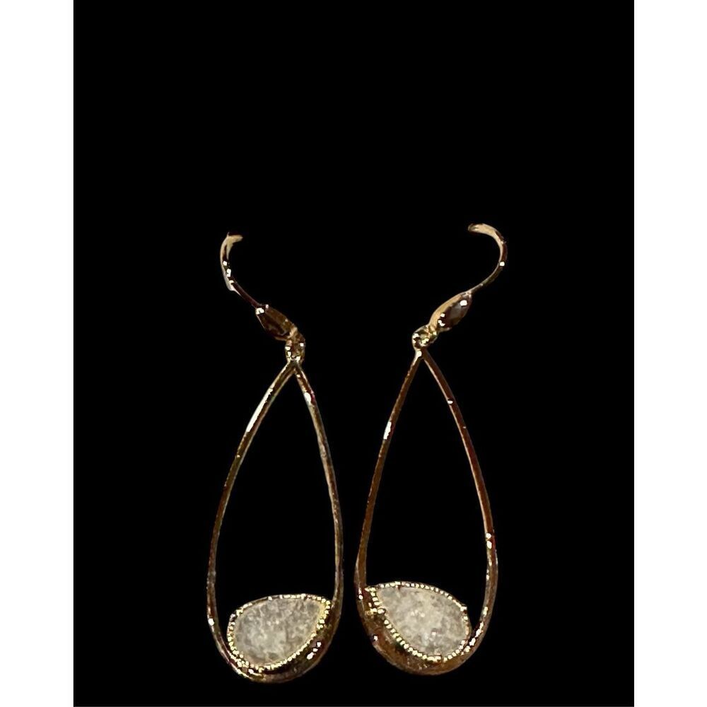 TAI Opal & Gold French Hoop Earrings